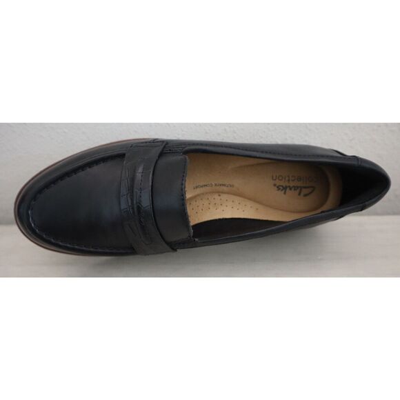 Clarks Collection Women's Sz 8.5W Black Westlynn Bay Leather Loafers - Picture 11 of 14